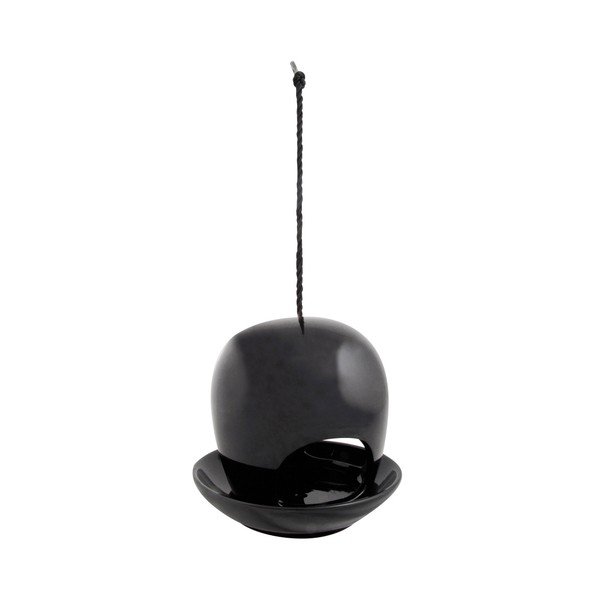 Černé keramické krmítko Esschert Design, ⌀ 18 cm