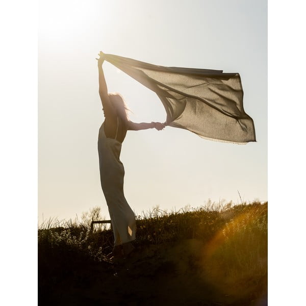 Beež ruuduline puuvillane suvi , 140 x 180 cm Linen - Euromant-image-2