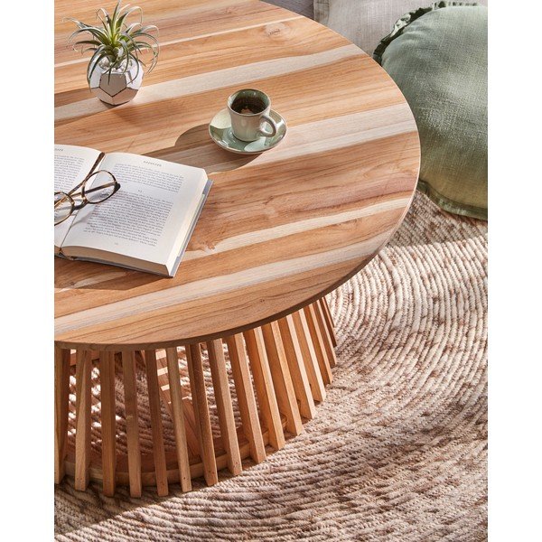 Teakist kohvilaud , ⌀ 80 cm Irune - Kave Home-image-3