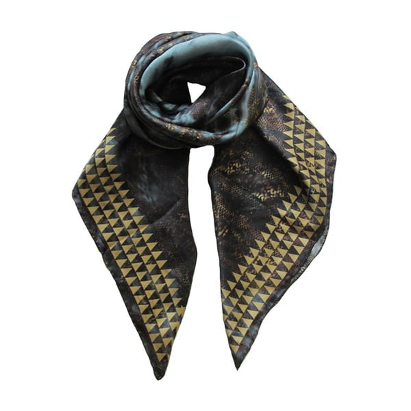 Hedvábný šátek Lali Black, 130x130 cm