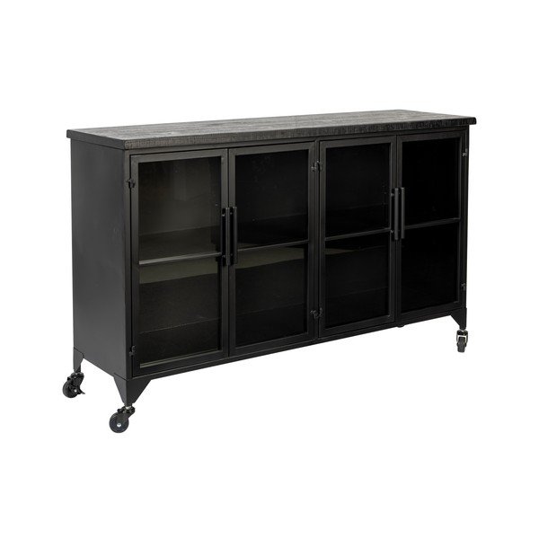 Must metallist vitriinkapp 35x75 cm Ferre - White Label-image-2