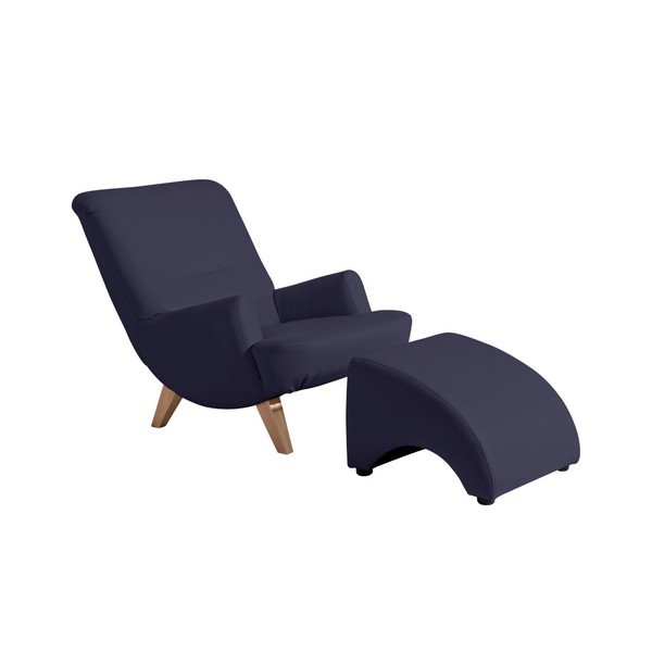 Tmavě modrá podnožka z imitace kůže Max Winzer Brandford-image-1