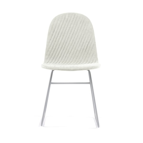 Krémová židle s kovovými nohami Iker Mannequin V Stripe