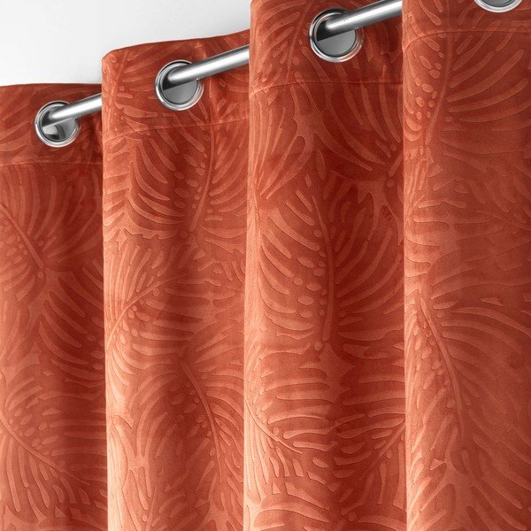 Tellisevärvi sametist kardin 140x240 cm Analia - douceur d'intérieur-image-1