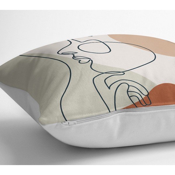 Padjapaberi pastelljoonistus nägu, 45 x 45 cm - Minimalist Cushion Covers-image-1