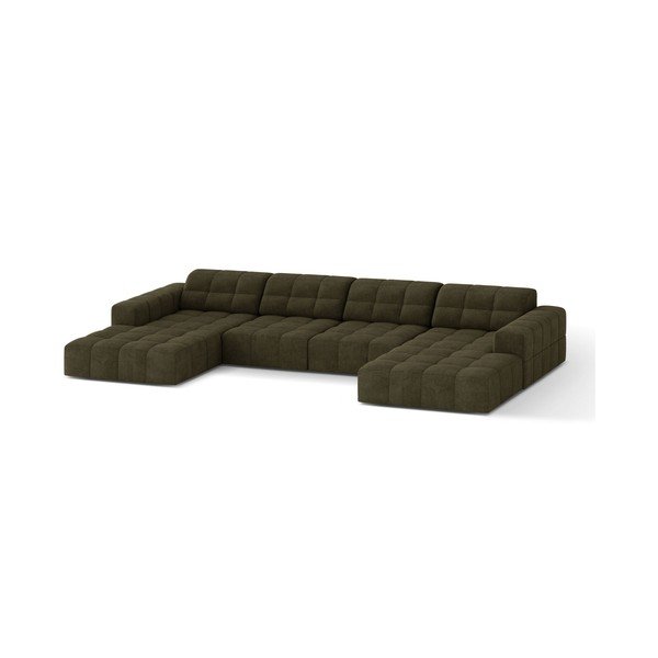 Khaki värvi šenill-nurgadiivan (U-kujuline) Chicago - Cosmopolitan Design-image-1