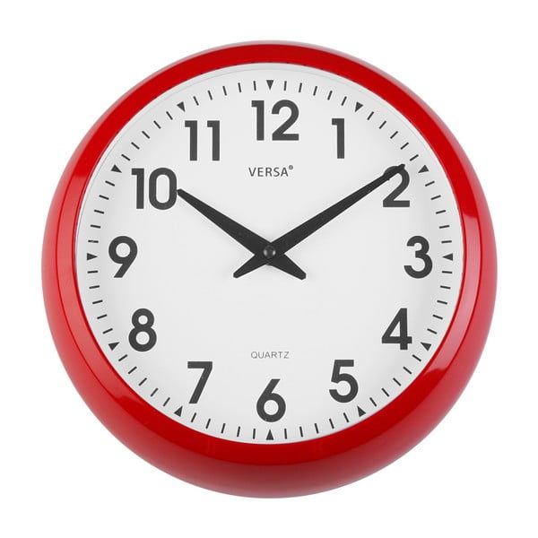 Nástěnné červené kuchyňské hodiny Versa, ⌀ 30 cm