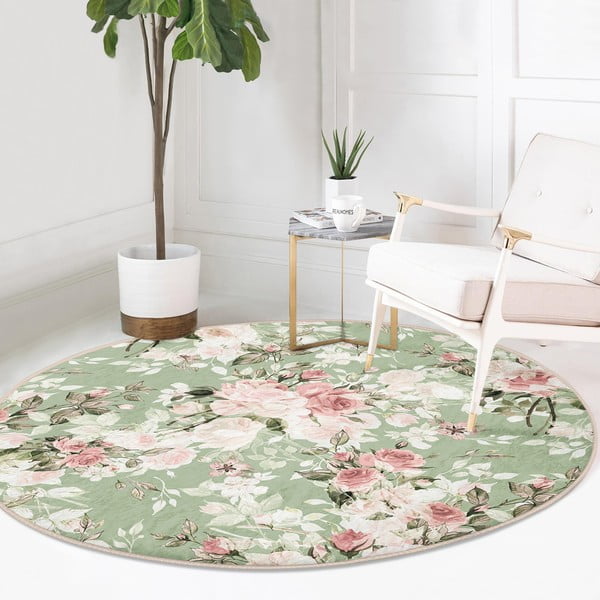 Heleroheline pestav ümmargune vaip, sobitub robottolmuimejaga ø 120 cm Comfort - Mila Home-image-2