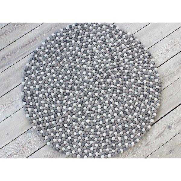 Helehall pallivillane vaip , ⌀ 120 cm Ball Rugs - Wooldot-image-1