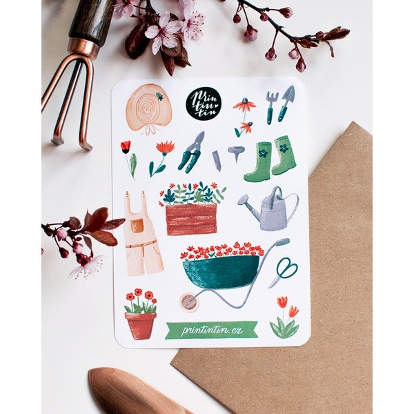 Vinüülkleebiste leht motiiviga Garden , 10,5 cm x 14,5 cm - Printintin-image-1