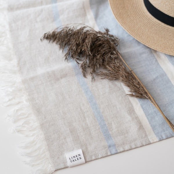 Sinine linane rannatekk 140x170 cm Allure Stripe - Linen Tales-image-4