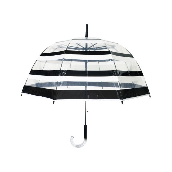 Transparentní holový deštník odolný vůči větru Ambiance Birdcage Stripes, ⌀ 85 cm