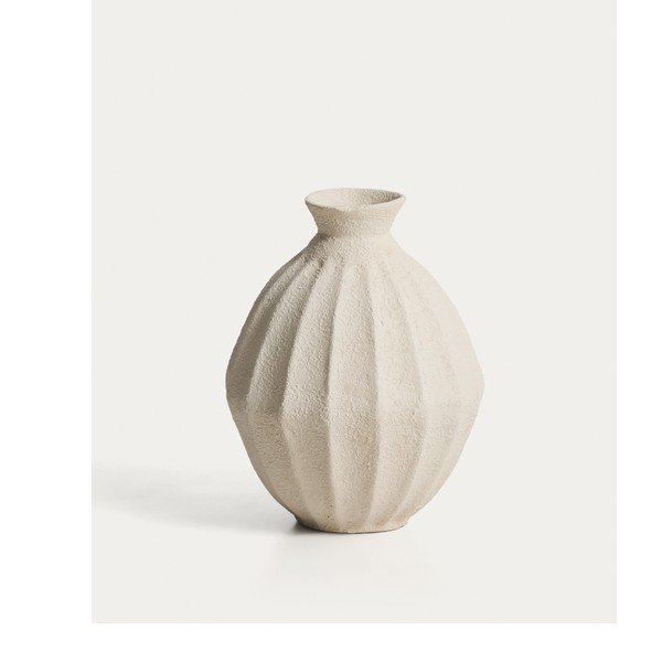 Kreemikas käsitöö/kõrge papjeemašee vaas (kõrgus 46,5 cm) Arquena - Kave Home