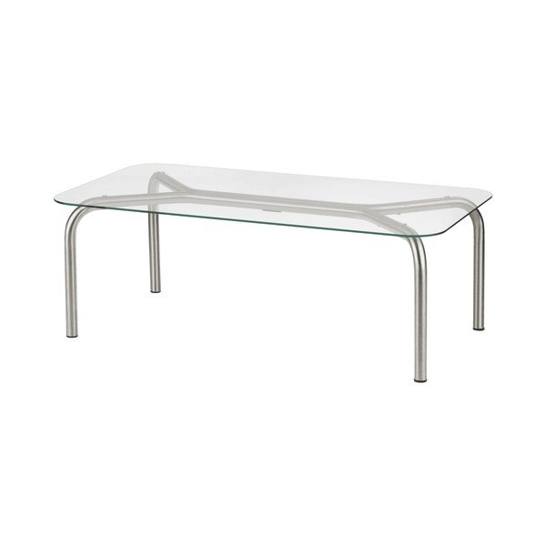 Kohvilaud klaasist pealispinnaga hõbedases värvitoonis 60x110 cm Uku - noo.ma