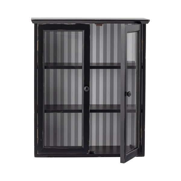 Must rippuv kuusepuidust vitriinkapp 51,5x66,5x22,5 cm Hazem - Bloomingville-image-2
