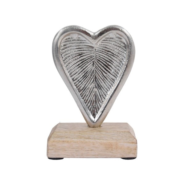Vánoční dekorace ve tvaru srdce s dřevěným podstavcem Ego dekor, výška 12 cm