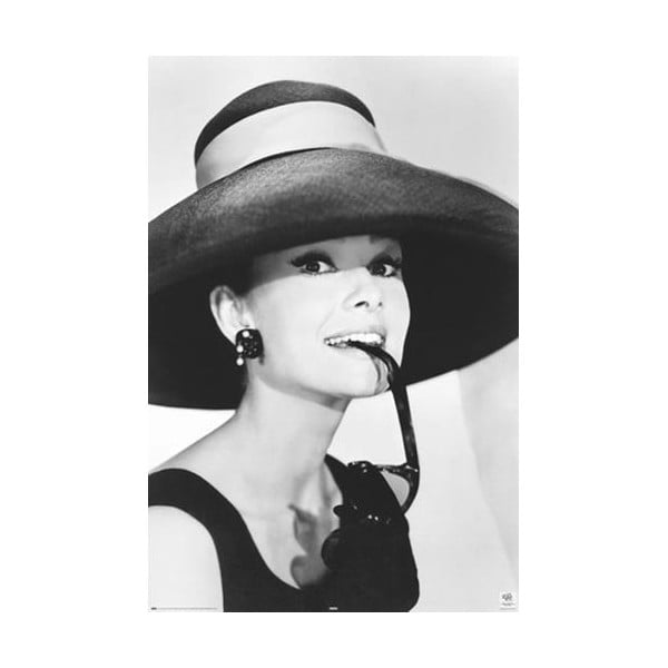 Plakát Audrey with hat, 61x91 cm