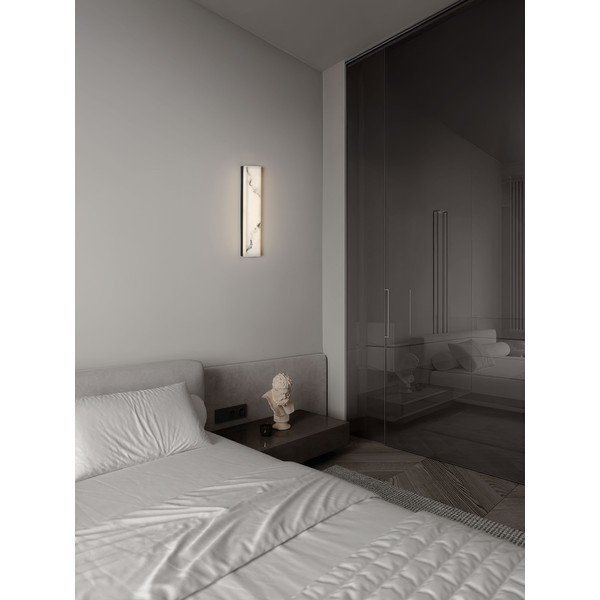 Valge/mattmust LED-seinavalgusti kivist dekooriga Shado - Nova Luce-image-1