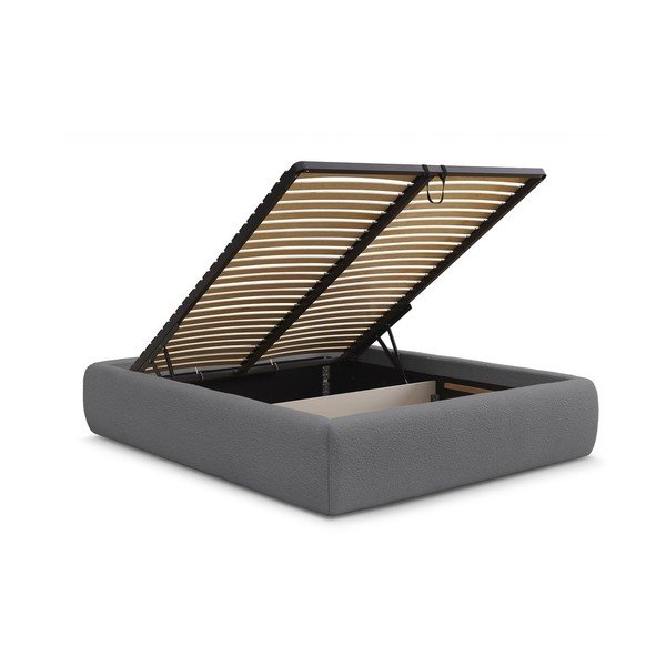 Tumehall polsterdatud kaheinimesevoodi koos panipaiga ja voodipõhjaga, ilma peatsita 180x200 cm Inera - Bobochic Paris-image-3