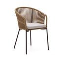 Beež metallist/polsterdatud aiatool Yanet – Kave Home