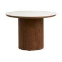 Ümmargune kohvilaud keraamilise pealispinnaga tumedas naturaalses värvitoonis ø 60 cm Noli - House Nordic