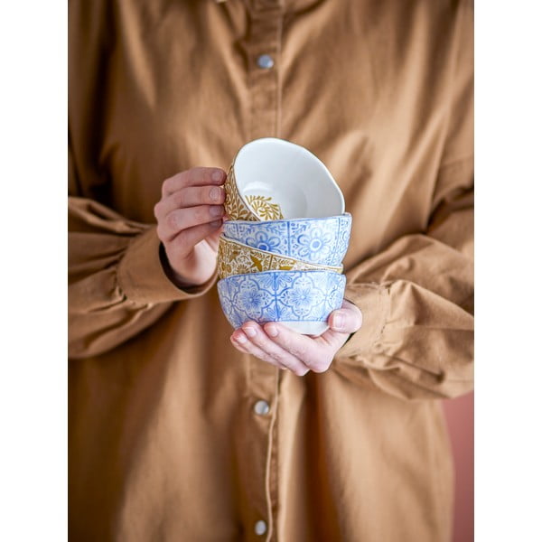 Sinised/oranžid kivikeraamikast kausid 4tk komplektis 200 ml Milton - Bloomingville-image-1