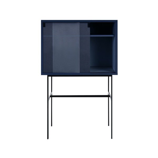 Tumesinine lükandustega vitriinkapp 70x109x40 cm Lekko - noo.ma-image-2