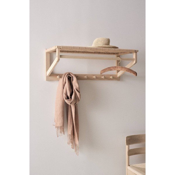 Naturaalsest tammepuidust seinakapp riiuliga 80 cm Oslo - Jotex-image-1