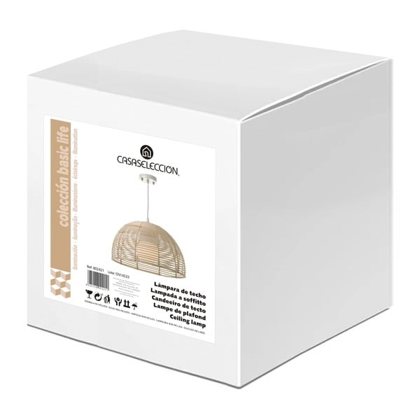 Naturaalset värvi laevalgusti rotangist lambivarjundiga ø 38 cm Natural Way - Casa Selección-image-3