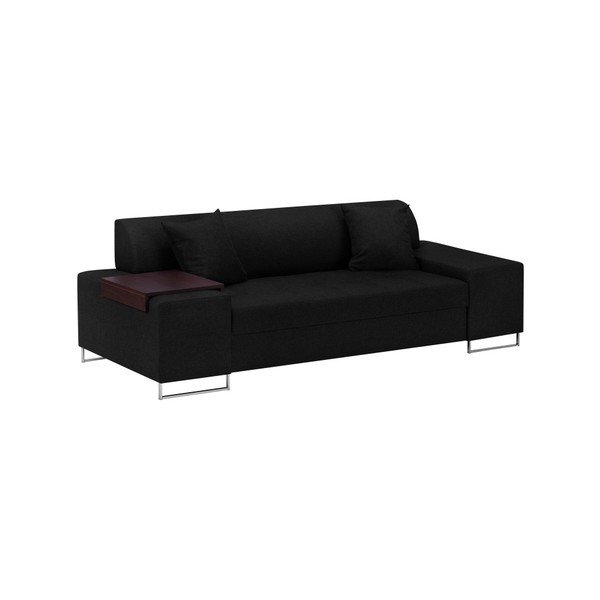 Černá pohovka s nohami ve stříbrné barvě Cosmopolitan Design Orlando, 220 cm-image-2