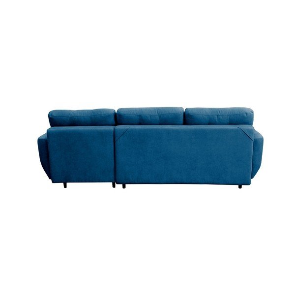 Tyrkysová rozkládací pohovka s černými nohami Mazzini Sofas Hortensia, pravý roh-image-3