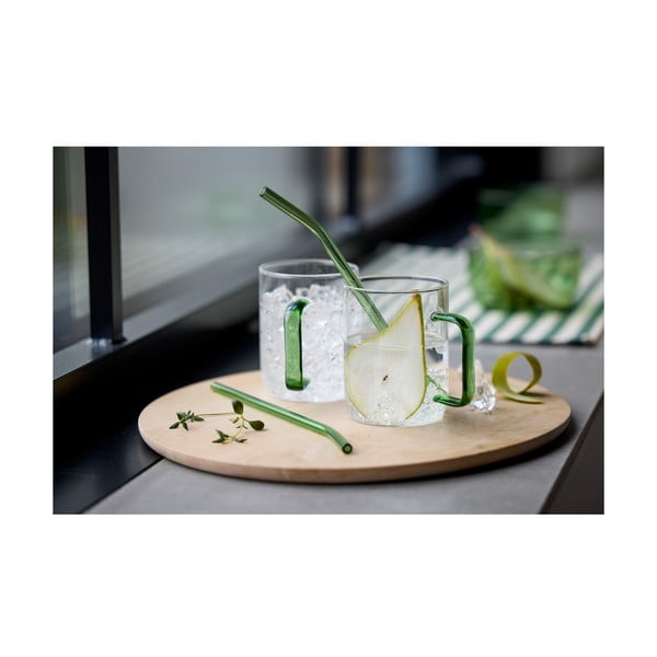 Klaasist kõrred 4tk komplektis koos puhastusharjaga - Lyngby Glas-image-1