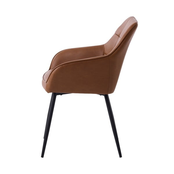 Pruunid käetugedega kunstnahast söögitoolid 2tk komplektis Nolan Square - Unique Furniture-image-4