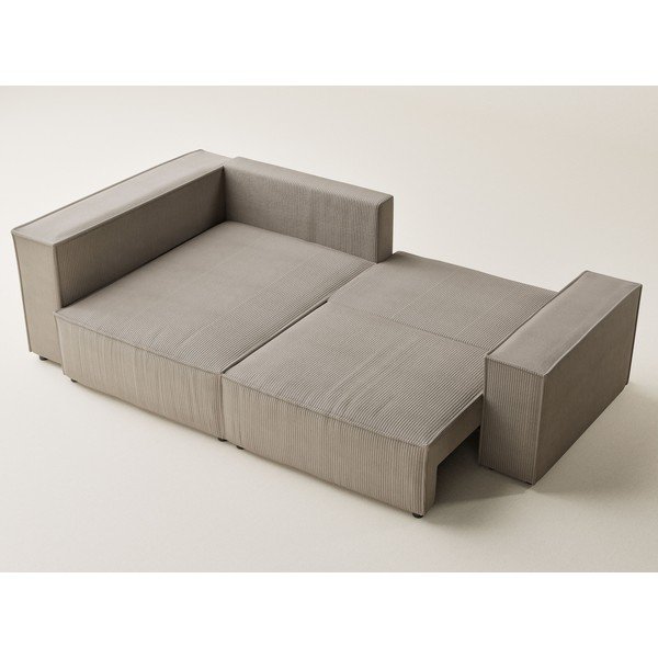 Beež velvetist diivanvoodi/panipaigaga nurgadiivan (vasak nurk/L-kujuline) Tonga - Maison de Rêve-image-3