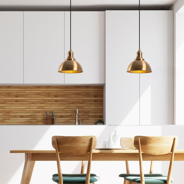 Pronksivärvi rippvalgusti metallist varjuga ø 21 cm Varzan - Opviq lights-image-1