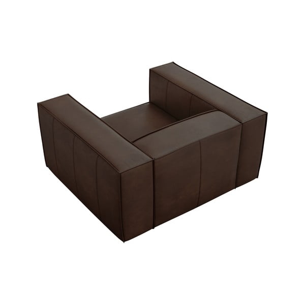 Tumepruun nahast tugitool Madame - Windsor & Co Sofas-image-4