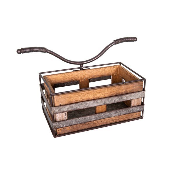 Dekorativní úložný box z dubového dřeva a zinku Antic Line Velo, 25 x 16 cm