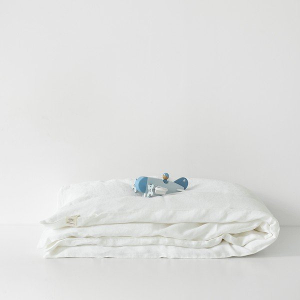 Laste valge linane voodipesu Nature, 140 x 200 cm - Linen Tales