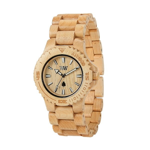 Dřevěné hodinky Date Beige