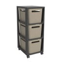 Must/beež plastikust mobiilne riiul 30x77 cm Brisen - Rotho