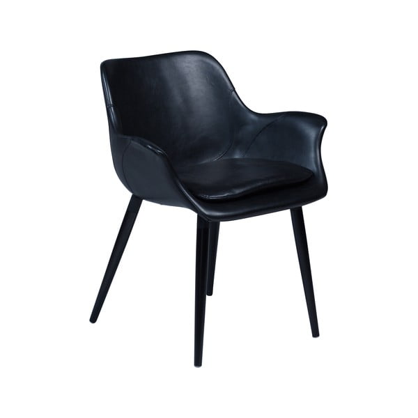 Černá jídelní židle z imitace kůže s područkami DAN–FORM Denmark Combino