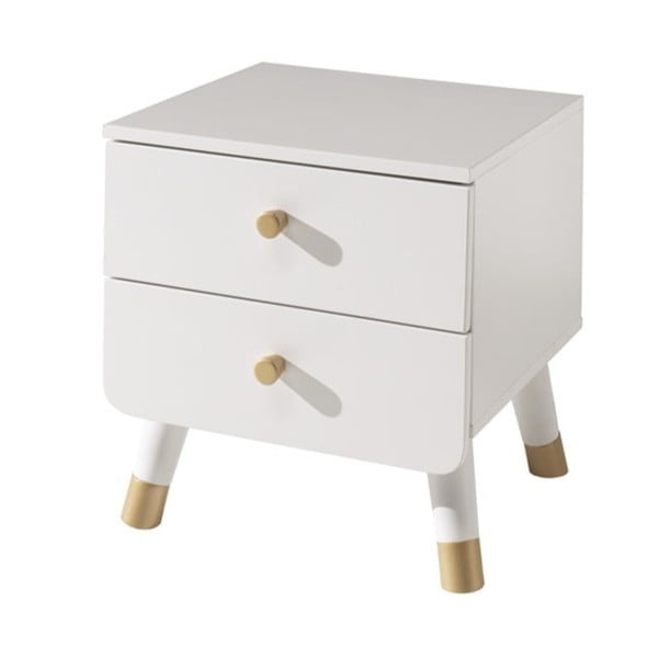 Valge laste öökapp männipuidust Billy - Vipack