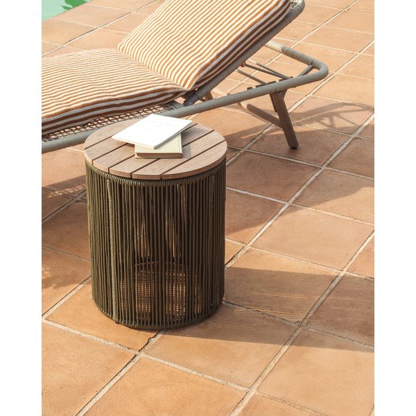 Ümmargune aialaud akaatsiaplaadiga ø 40 cm Dandara - Kave Home-image-1