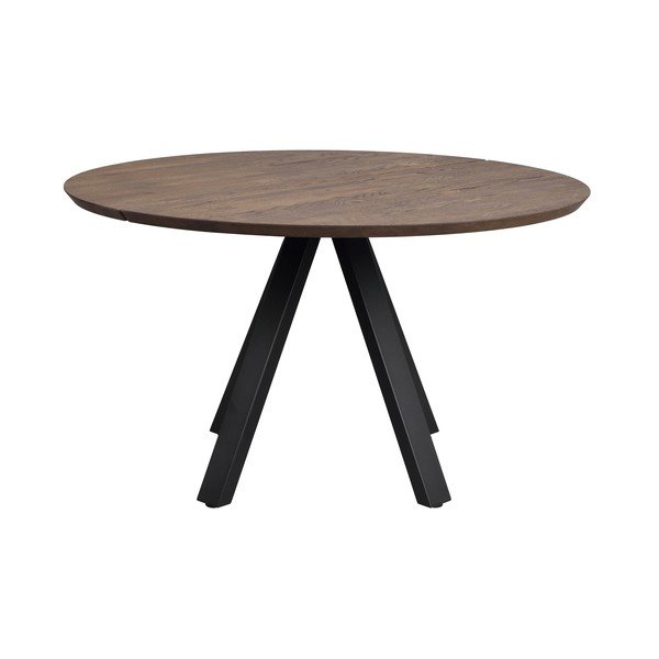 Tumepruun ümmargune tammeplaadiga söögilaud ø 130 cm Carradale - Rowico-image-2