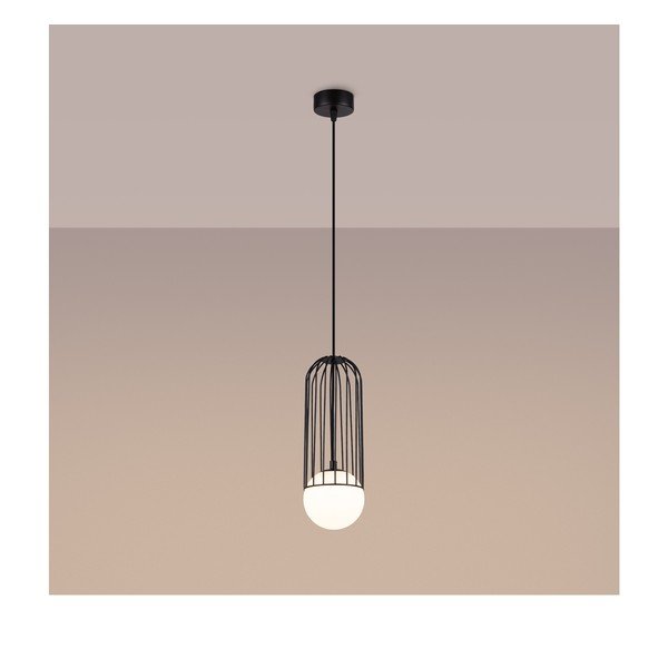 Valge/must rippvalgusti klaasist varjuga Belinda - Sollux-image-4