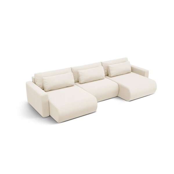 Beež sametist panipaigaga nurgadiivanvoodi (U-kujuline) Belfast - Cosmopolitan Design-image-2