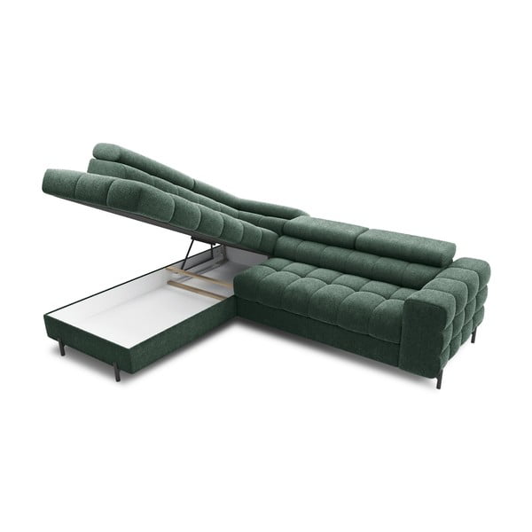 Roheline buklee-kangast lahtikäiv/sahtliga nurgadiivan (vasak nurk/L-kujuline) Ferucce – ELTAP-image-4