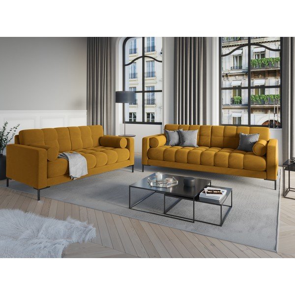 Kollane sametne diivan Bali - Cosmopolitan Design-image-1