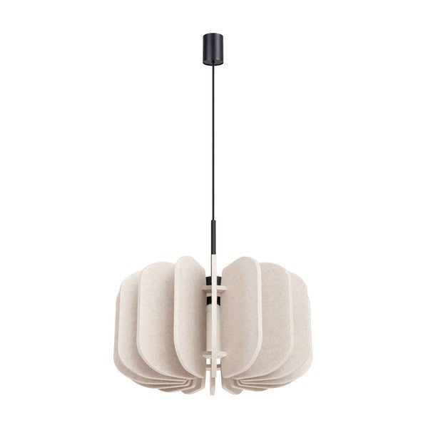 Beež metallist ripplamp tekstiilist varjuga, ø 45 cm Elom - Sollux