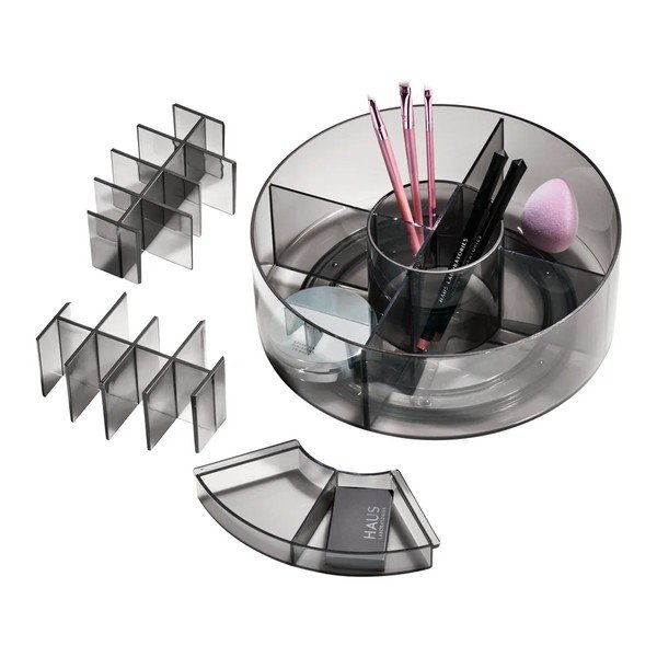 Matt must kosmeetikatoodete korraldaja vannitoas, mis on valmistatud taaskasutatud plastikust Cosmetic Carousel - iDesign-image-2